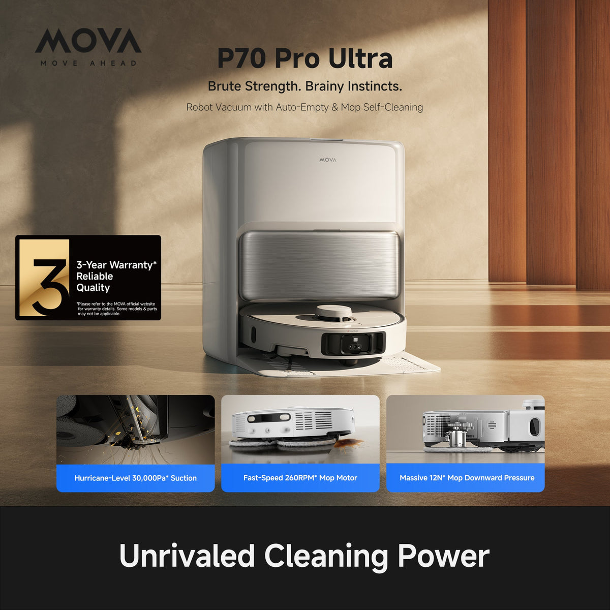 MOVA P70 Pro Ultra Robot Vacuum White