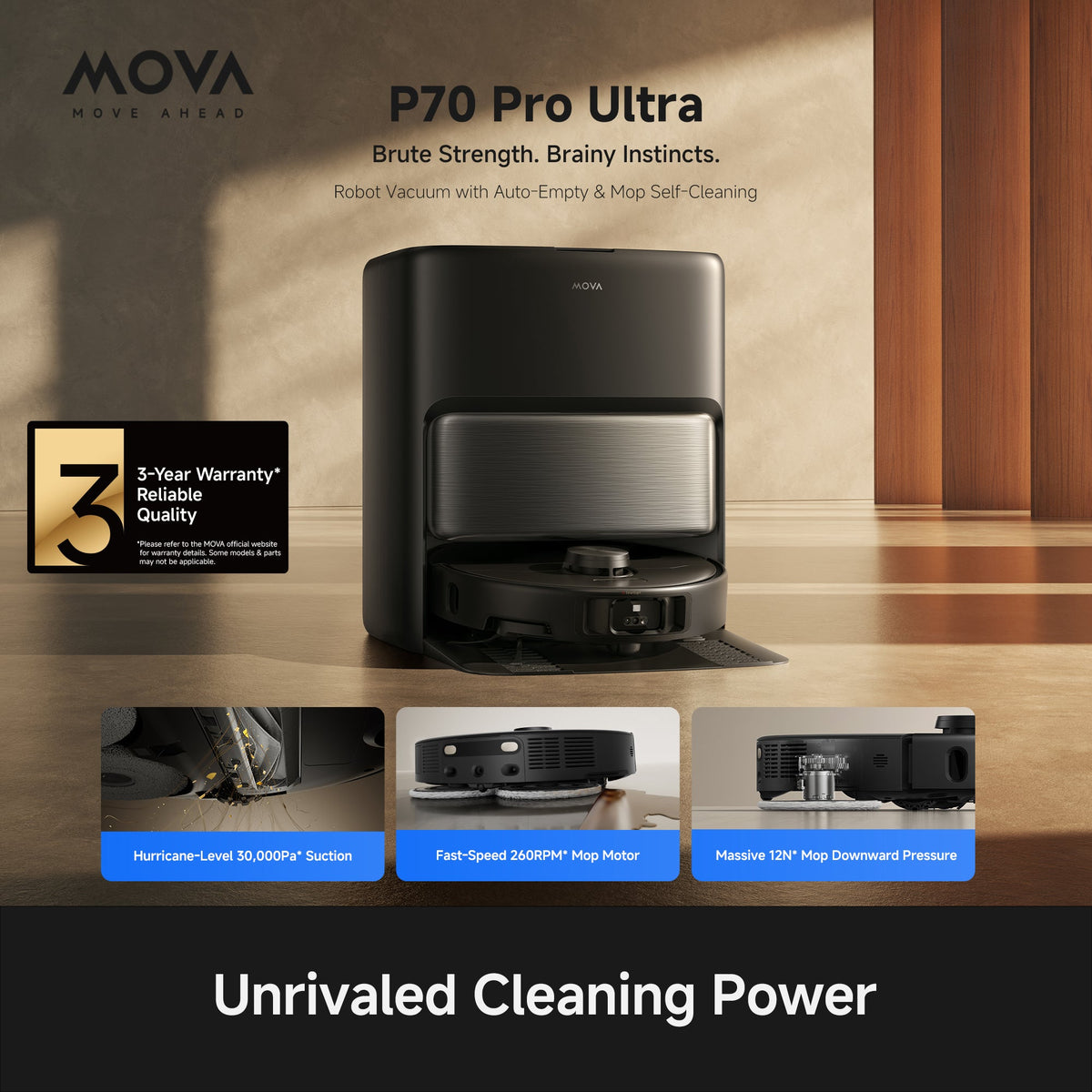 MOVA P70 Pro Ultra Robot Vacuum Black